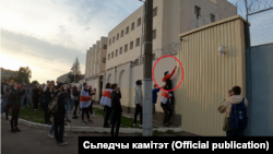 Yauhen Rapin was sentenced to three years in "open prison" on charges of damaging a security camera on the wall of a detention center in Minsk during an anti-Lukashenka rally in October.