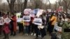 Әйелдер құқығына қатысты бейбіт митинг. Алматы, 8 наурыз 2021 жыл.