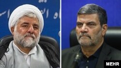 Iranian judges Mohammad Moghiseh (L) and Abolghasem Salavati is the head of the 15th branch of the Islamic Revolutionary Court in Tehran. Combo FILE PHOTO