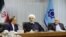 Iranian president Hassan Rouhani (C) alongside with his oil minister Bijan Zangeneh (R) and the governor of Iran's Central Bank Valiollah Seif in a meeting in the CBI headquarter in Tehran, on Sunday March 04, 2018.