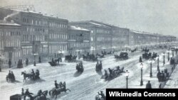 Неўскі праспэкт ў 1856 годзе. 