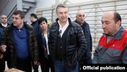 Nagorno-Karabakh - Armenian Prime Minister Karen Karapetian visits a manufacturing firm in the Martuni district, 16Dec2017.