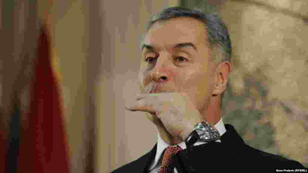 Crna Gora - Premijer Milo Đukanović govorio je u vladi o prvih 100 dana svog sedmog mandata, 18. mart 2013. Foto: RSE / Savo Prelević