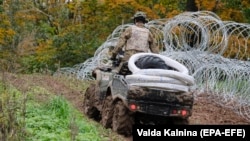 Латвійський військовий патрулює кордон із Білоруссю, вересень 2021 року