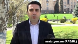 Armenia - Deputy parliament speaker Alen Simonian, speaks to RFE/RL, Yerevan, April 13, 2019 