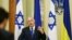 UKRAINE –Israeli Prime Minister Benjamin Netanyahu gestures while speaking during his and Ukrainian President Volodymyr Zelenskiy, joint news conference following their talks in Kyiv, August 19, 2019