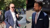 Potpredsjednik crnogorske Vlade Nik Đeljošaj i predsjednik države Jakov Milatović dolaze na saslušanje u Osnovno državno tužilaštvo, Podgorica 6. avgust 2025.