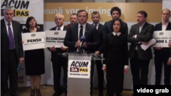 Liderii Blocului „Acum”, Maia Sandu, Andrei Năstase, Igor Munteanu, la o conferință de presă la Chișinău