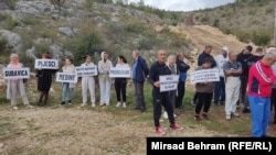 Protesti protiv izgradnje solarne elektrane u Miljkovićima kod Mostara, BiH, 11. oktobar 2024.