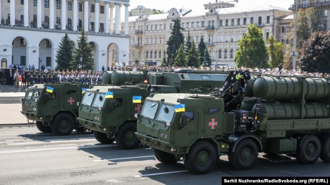 Береговий ракетний комплекс «Нептун» під час військового параду до 30-річчя Незалежності України. Київ, 24 серпня 2021 року