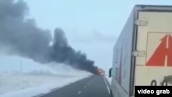 A bus in blaze on the Shimkent-Samara highway killed 52