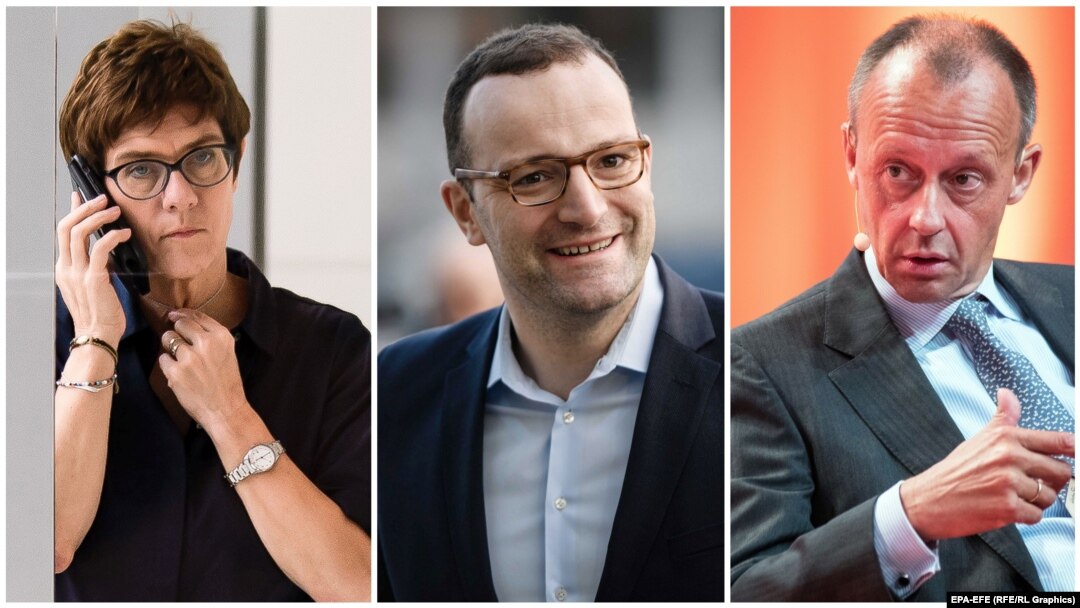 Annegret Kramp-Karrenbauer, Jens Spahn i Friedrich Merz