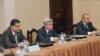 Armenia -- President Serzh Sarkisian (C) speaks at a meeting of the Council on Atomic Energy Safety in Yerevan, 27 April 2010.