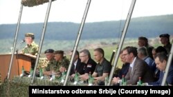 Vežbi su prisustvovali su državni i vojni vrh Srbije, 27. jun