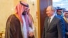 Russian President Vladimir Putin (right) and Saudi Crown Prince Muhammad bin Salman meet in Riyadh in October 2019.