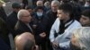 Armenia -- Opposition leader Vazgen Manukian talks to supporters at Liberty Square, Yerevan, February 15, 2021.