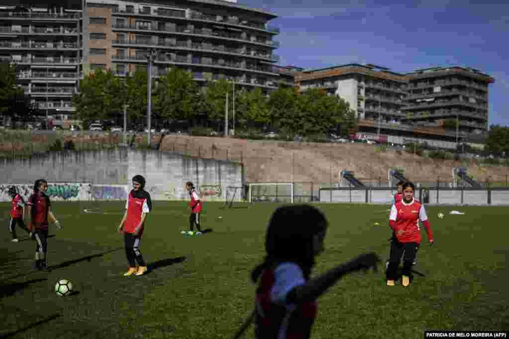 A training session at a pitch in Odivelas on the outskirts of Lisbon on September 30.