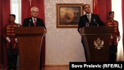 Ivo Josipović sa predsjednikom Crne Gore Filipom Vujanovićem tokom posjete Crnoj Gori, 3. septembar 2013.