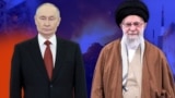 Коллаж: Владимир Путин и Али Хаменеи