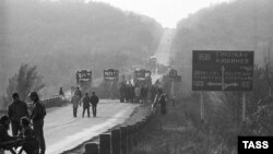 Podul peste Nistru, blocat la Dubăsari, noiembrie 1990