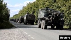 Imagine dintr-un video prezentat de Armata rusă, care ar arăta trupe în drum spre linia de front din regiunea ucraineană Harkov, 9 septembrie 2022.