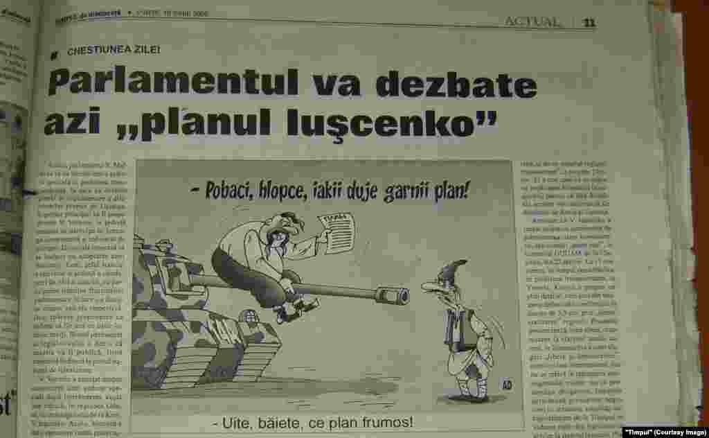 &quot;Timpul&quot;, 5 iunie 2005, planul Iuşceko dezbătut în parlament