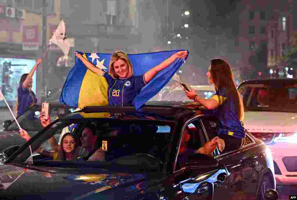 Slavlje na ulicama Sarajeva nakon pobjede selekcije BiH nad Katarom, 24. juna 2026.