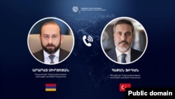 Armenia/Turkey - Ararat Mirzoyan and Hakan Fidan, Foreign Ministers of Armenia and Turkey, phone talk, Yerevan - Ankara,31Dec,2024