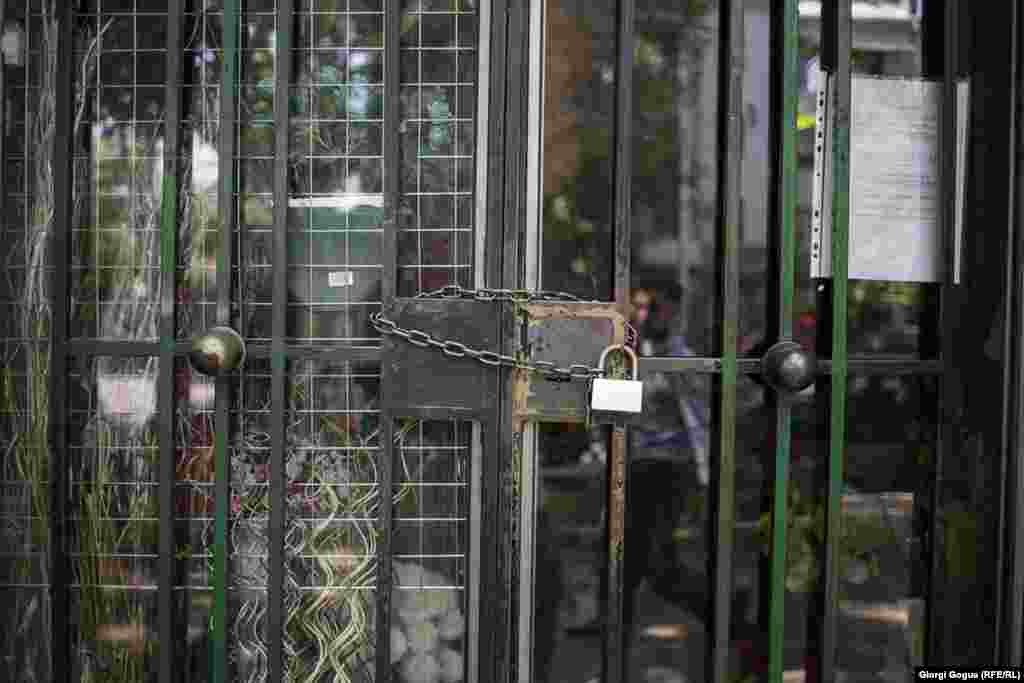 Several shops in Yerevan locked their doors during the May 2 general strike.