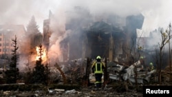 კიევზე რუსული რაკეტებითა და დრონებით ერთ-ერთი ბოლო შეტევის შედეგები. 2026 წლის 22 თებერვალი