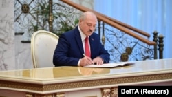 Belarusian strongman Alyaksandr Lukashenka (file photo)