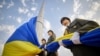 Ukrainian soldiers take part in National Flag Day celebrations in Kyiv on August 23. 