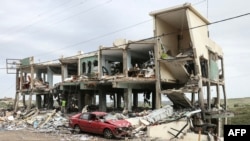 ისრაელის თავდასხმის შედეგად დანგრეული ჯანდაცვის ობიექტი ლიბანის ქალაქ ბურჯ ყალავიაში. 14 მარტი, 2026 წელი 