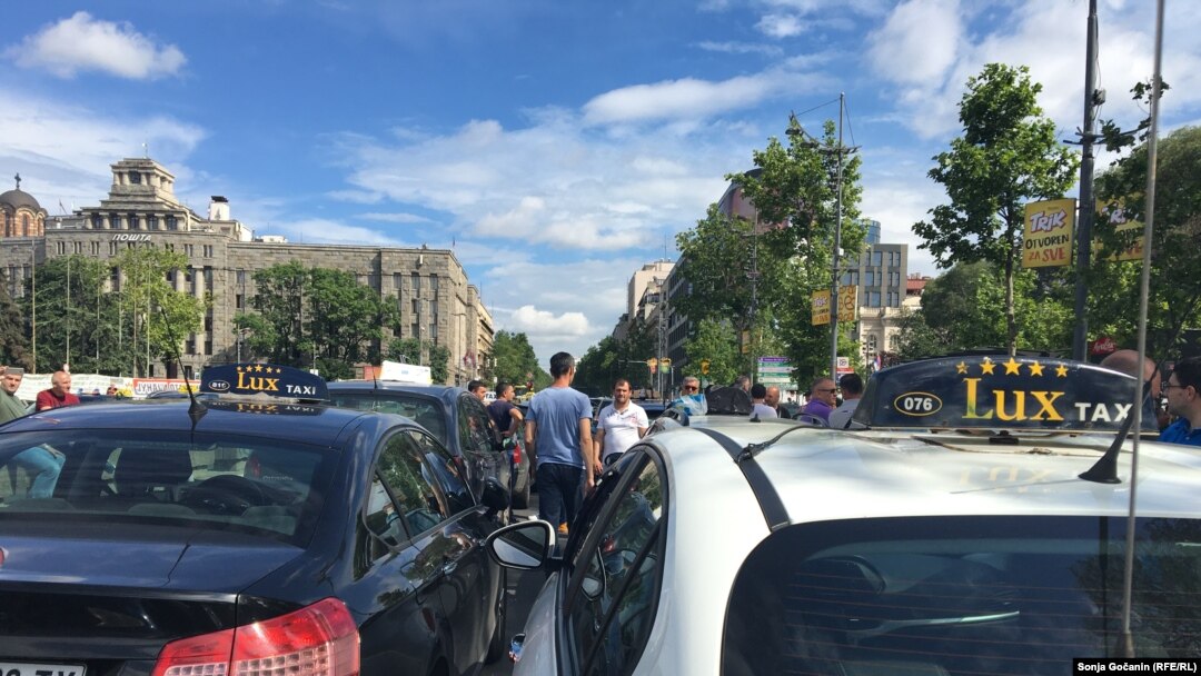 Protesti taksista u Beogradu