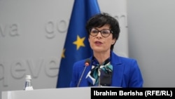 Komisionarja për Zgjerim e Bashkimit Evropian (BE), Marta Kos, në Prishtinë, 15 maj.