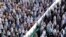 Iranian Muslims perform the Eid al-Fitr prayers at the Abdul Azim shrine in southern Tehran in June 2019.