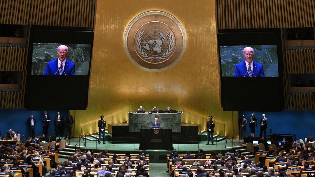 Președintele americna, Joe Biden, s-a adresat Adunării Generale a Națiunilor Unite (AGNU), la cea de a 78-a reuniune a sa de la New York, pe 19 septembrie 2023.