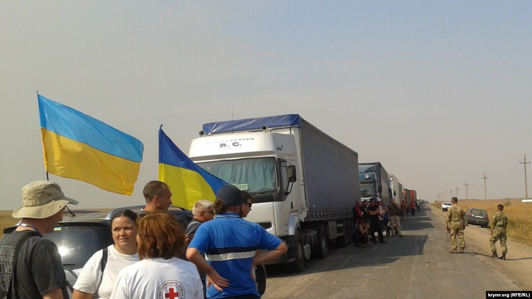 Блокада Крыма на пунктах въезда-выезда "Чаплинка" и "Каланчак" 