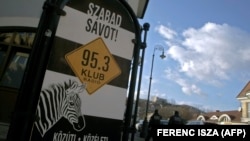 An advertisement for Hungary's Klubradio, one of the country's last independent media outlets.