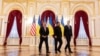 Стів Віткофф, Володимир Зеленський і Джаред Кушнер під час зустрічі в Києві, 6 вересня 2026 року