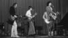 Viktor Coj (j) and his band Kino in the Leningrad Rock Club in the 1980s