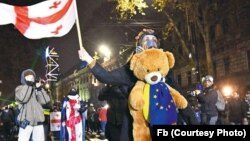 ნანა სანდერი ერთ-ერთ საპროტესტო აქციაზე. ფოტო მისი პირადი არქივიდან