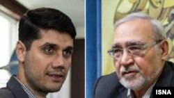 از چپ: میلاد صالحی و نعمت الله ایزدی، مدیران عامل قدیم و جدید صندوق بازنشستگی کشوری