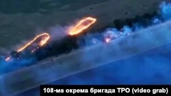 Наслідки дій українського «дрона-дракона». Скріншот з відео 108-ї окремої бригади ТРО