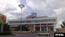 The administrative building on Tiraspol's central square sports a banner reading: "Our strength is in unity with Russia."