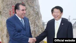 China - Tajik President Emomali Rahmon during his visit to China (L), 4Jun2012