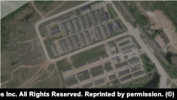 A satellite image from May 17, 2023, of facilities at Alabino in Moscow Oblast. Images from social media show that Russian conscripts were there, too.