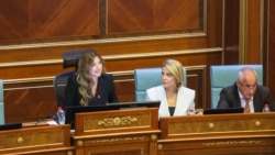 Kryetarja e porsazgjedhur e Kuvendit të Kosovës, Albulena Haxhiu.