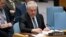 U.S. -- Ukrainian Ambassador to the United Nations Volodymyr Yelchenko addresses the Security Council meeting on the situation in Ukraine, in New York, February 12, 2019