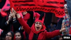 A select group of Iran women attend Asian Champions League football final in Tehran, in November.